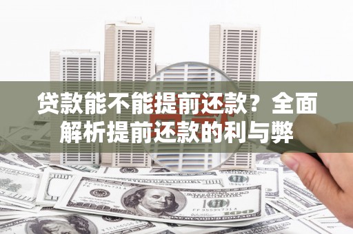 普定贷款能不能提前还款？全面解析提前还款的利与弊