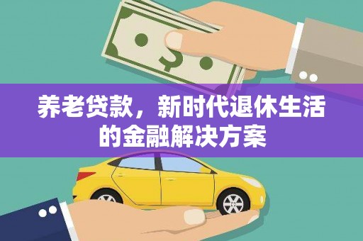 普定养老贷款，新时代退休生活的金融解决方案