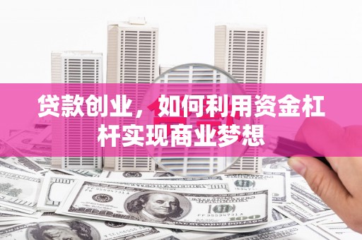 普定贷款创业，如何利用资金杠杆实现商业梦想