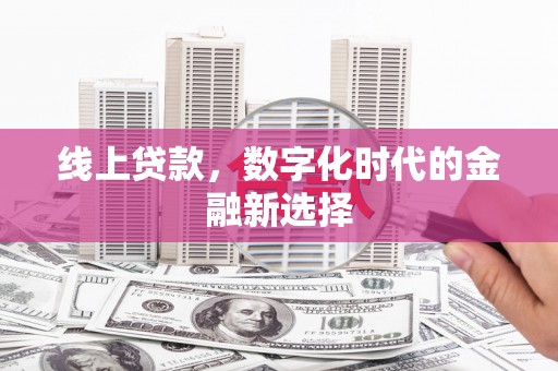普定线上贷款，数字化时代的金融新选择