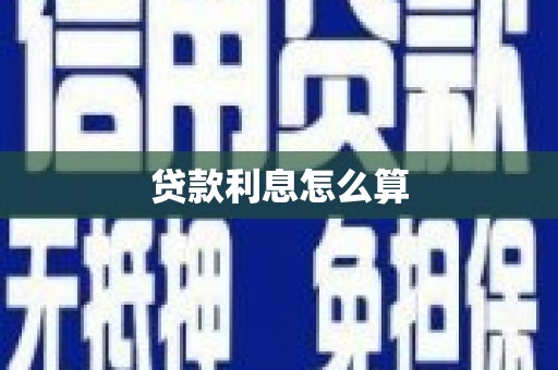 普定贷款利息怎么算
