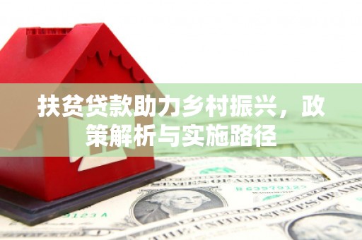 普定扶贫贷款助力乡村振兴，政策解析与实施路径